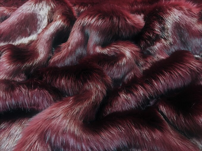 Garnet Faux Fur Fabric Per Meter