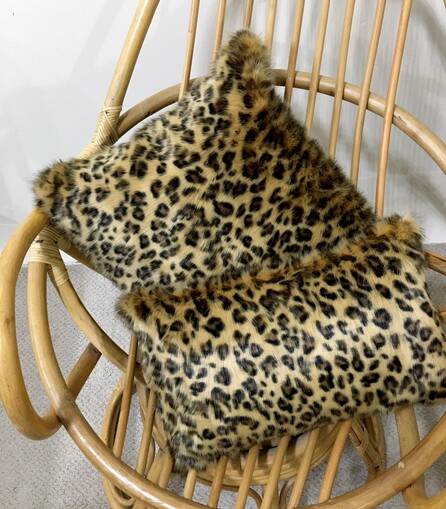 Gold Leopard Faux Fur Cushions