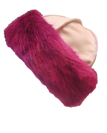 Hot Pink Faux Fur Roller Hat 