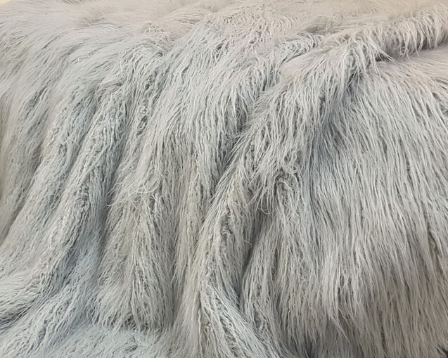 Mongolian Silver Faux Fur Swatch