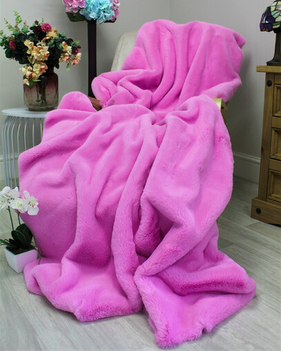 Orchid Faux Fur Throws