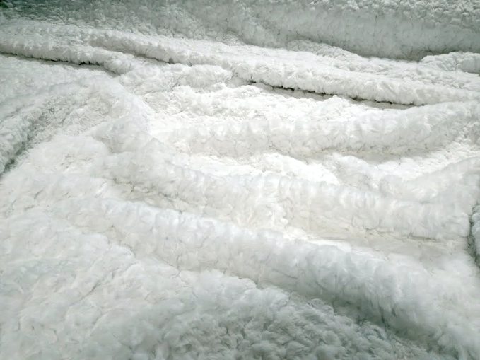 White Astra Faux Fur Fabric Per Meter