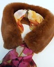 Autumn Leaves Faux Fur and Silk Scarf Collar