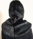 Black Mink Faux Fur Zipped Hood