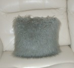 Mongolian Grey Faux Fur Cushions