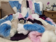 Multi Coloured Harlequin Faux Fur Patchwork Throw