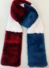 Ruby, Azure and White Faux Fur Team Scarf