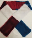 Ruby, Azure and White Faux Fur Team Scarf