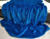 Azure Blue Faux Fur Throw