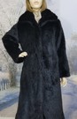 Black Mink Faux Fur Long Coat
