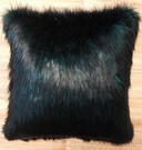 Emerald Black Faux Fur Cushions