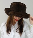 Brown Softee Faux Fur Floppy Hat