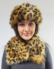Gold Leopard Faux Fur Roller Hat