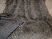 Mongolian Grey Faux Fur Fabric Per Meter