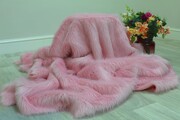 Sherbet Pink Faux Fur Fabric Per Meter