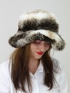 White Italian Wolf Faux Fur Floppy Hat
